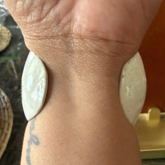 Vintage Hand Painted Cat Wooden Cuff Bracelet Rare - Picture 5 of 17